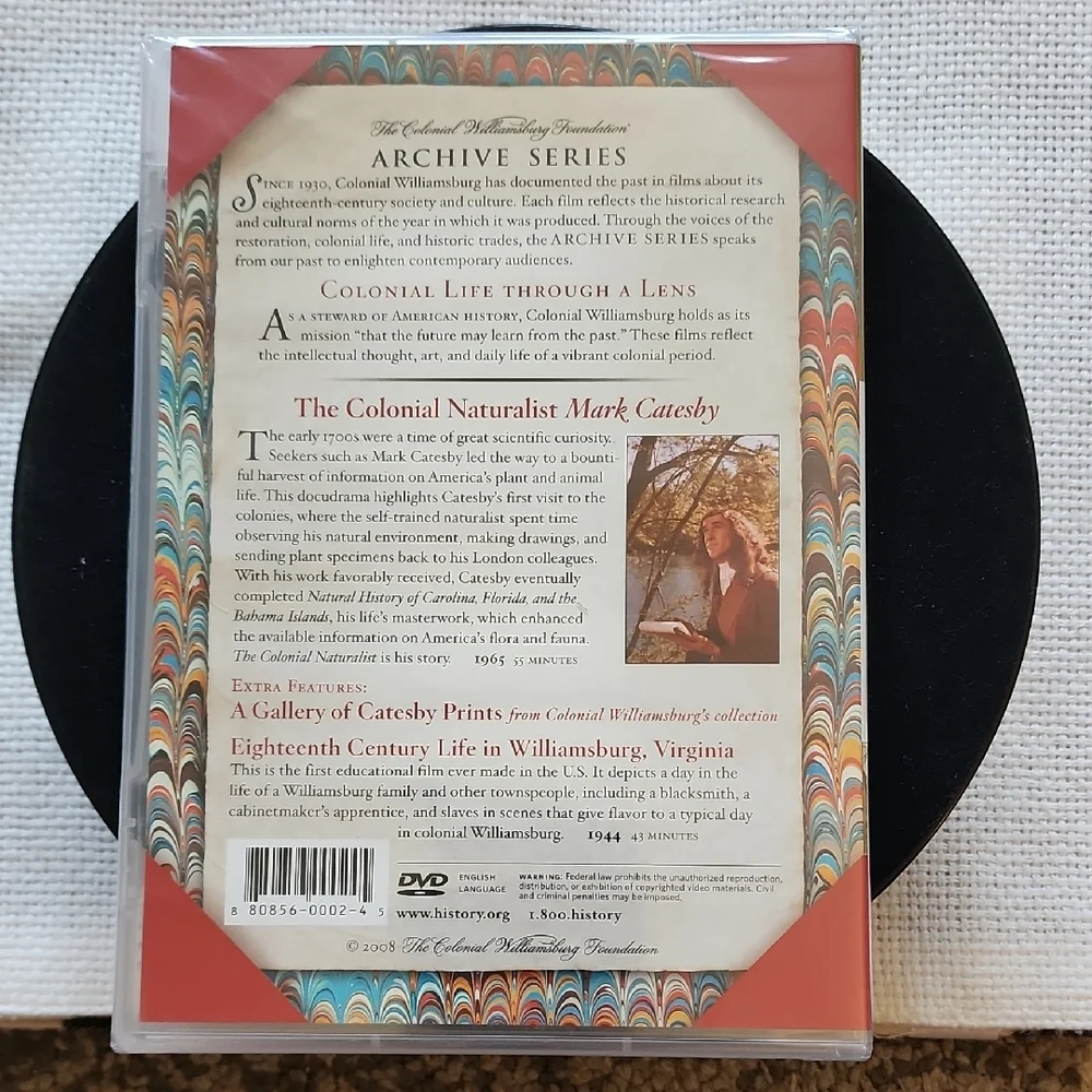 The Colonial Naturalist Mark Catesby DVD.